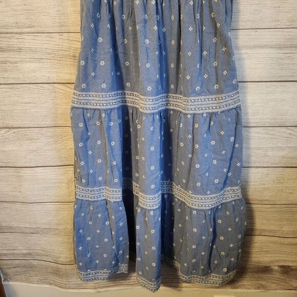 Old Navy Blue M floral short sleeve cottagecore Y2K summer beach coastal dress - Picture 2 of 9